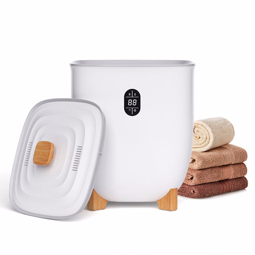 A freestanding towel warmer for Airbnb, fast install with high guest review impact
